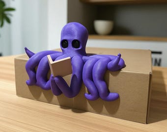 Reading Octopus Shelf Figurine | Book Lover Whimsical Decor