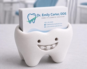 Braces Business Card Holder | Orthodontist Card Stand | Dental Office Desk Decor
