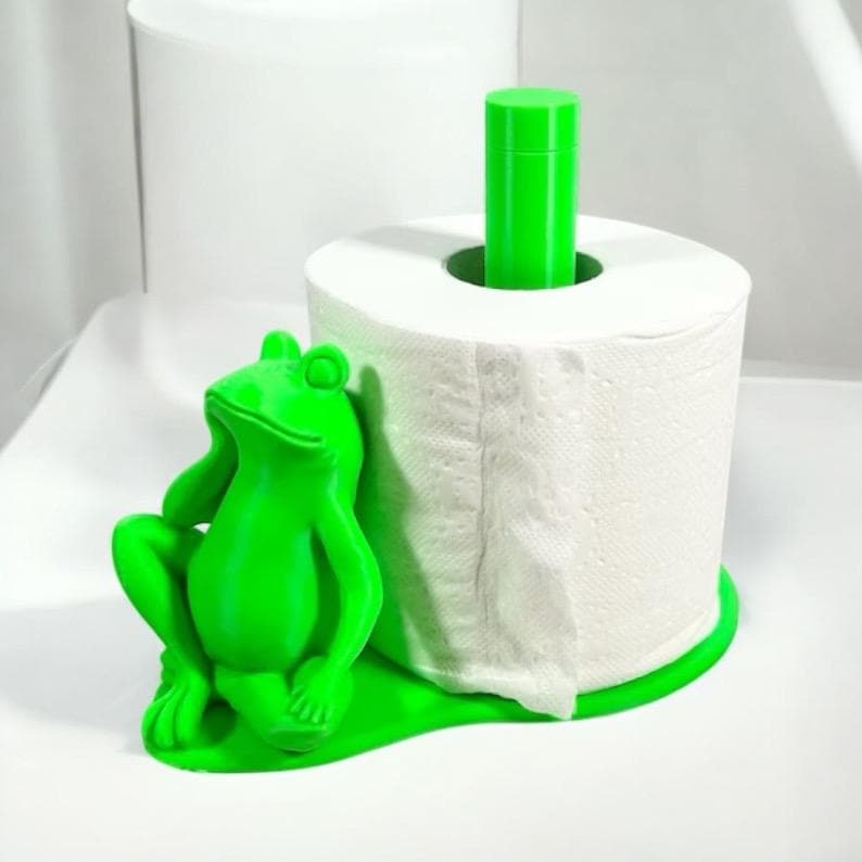 Whimsical Frog Toilet Paper Holder: Bathroom Decor Accessory image 3