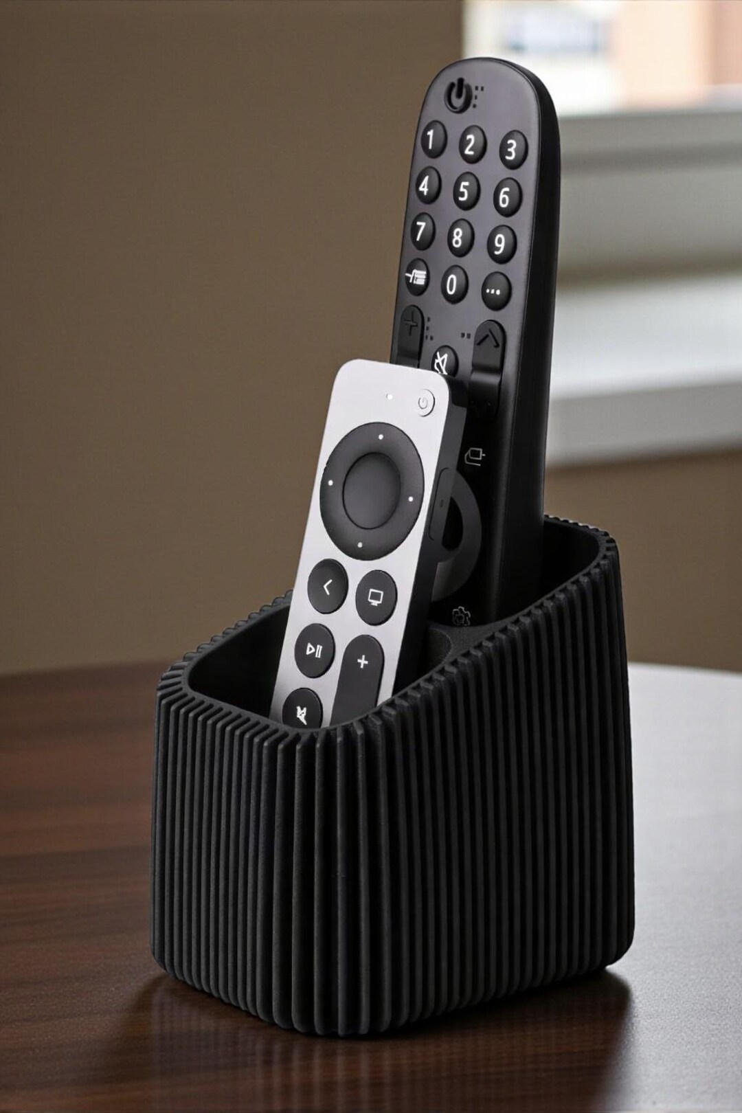 Double Remote Control Holder | Dual TV Remote Caddy | Living Room ...
