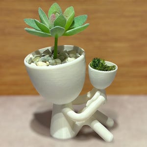 Family Succulent Plant Pot | Parent Child Gift, Succulent Family Pot, Double Plant Pot, Mother Daughter Planter, Baby Shower Gift, New Mom