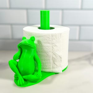Suporte de papel higiênico de sapo | Suporte de rolo de papel higiênico, decoração de banheiro, acessório de banheiro, suporte de sapo, decoração de sapo, presente para amantes de sapo, suporte de papel