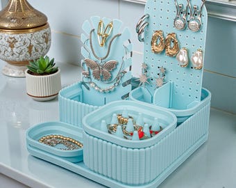 Jewelry & Makeup Organizer Station | Jewelry Sorting Tray | Makeup Vanity Organizer