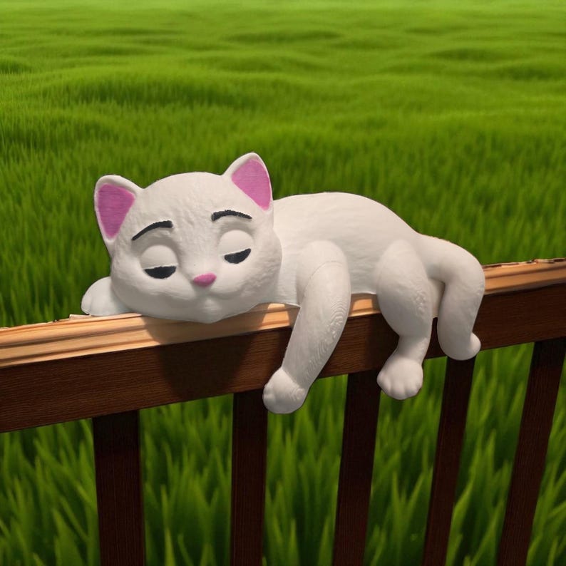 Sleeping Cat Figurine | Shelf Decor, Desk Sitter image 3