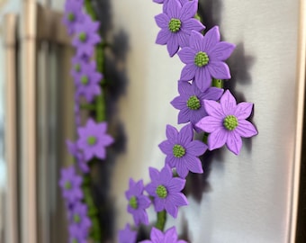 Clematis Flower Fridge Magnets: Removable Magnetic Vine Decor