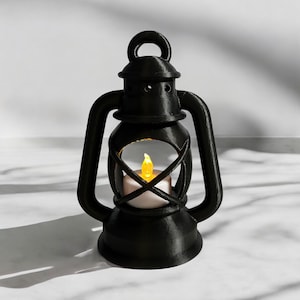 Oil Lantern Tea Light Holder | Vintage Lantern Candle Display | Rustic Tea Light Decor