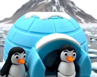 BESPORTBLE Set Di 8 Statuette Miniatura Polari – Pinguini, Orso Polare E Igloo – Giocattolo Educativo E Decorazione - 2