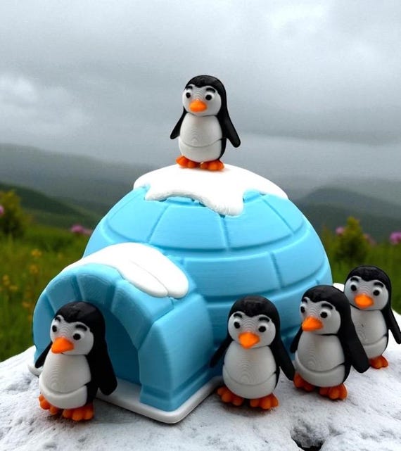 Cameriere Pinguino Con Vassoio In Miniatura In Fondo Fresco Un Incantevole Di Presenta Ornato Da Bottiglie Piccole Su Uno Sfondo 290138319