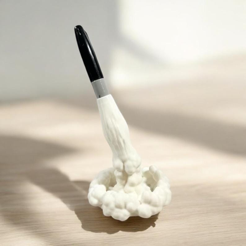 Rocket Launch Pen Holder: Whimsical Desk Organizer image 3