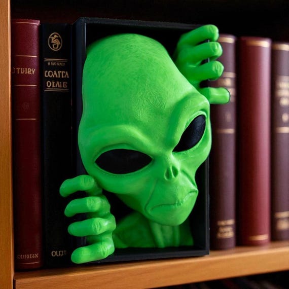 Alien Book Nook: Sci-fi Bookshelf Insert for Book Lovers - Etsy