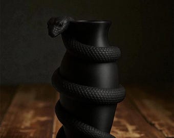 Serpent Wrapped Flower Vase: Gothic Snake Decor