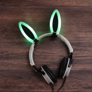 LED Bunny Headset Ears | RGB Gamer Ears | Cosplay Streamer Ears