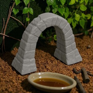 Arco de roca para terrario: decoración para reptiles y hábitat de mascotas imagen 2