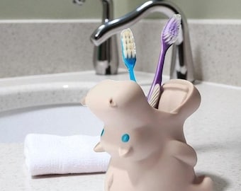Cute Hippo Toothbrush Holder | Whimsical Bathroom Organizer