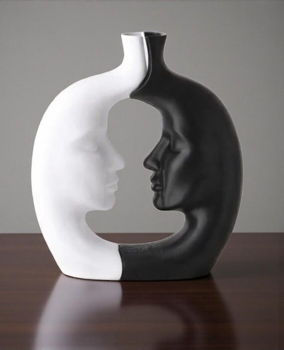 Yin Yang Gesicht Vase | Modernes Kunst Dekor