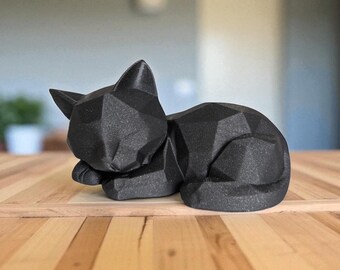 ローポリ猫像：モダンな幾何学模様の猫の装飾 - Etsy 日本