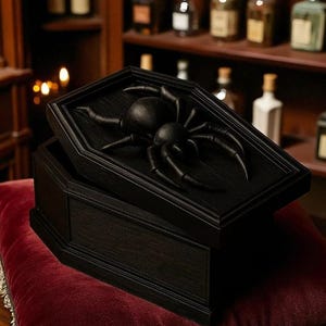 Spinnen Sarg Trinket Box: Gothic Halloween Dekor