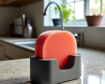 Minimalist Kitchen Sponge Caddy: Durable Plastic Sink Organizer