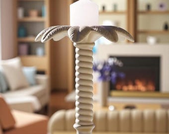 Palm Tree Candle Holder: Tropical Beach Decor Candle Stand
