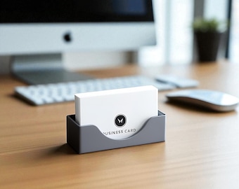 Minimalist Business Card Holder | Modern Desk Card Stand | Sleek Office Organizer