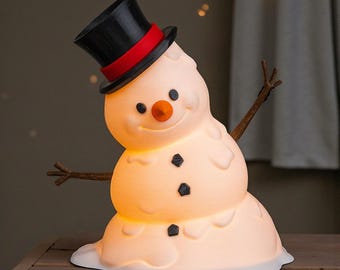 溶ける雪だるまティーライトホルダー | かわいい雪だるまキャンドルランプ | 冬のホリデーデコレーション