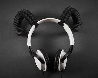 Aries Horn Headset Ears | Demon Horn Attachments for Headphones | Cosplay Ram Horns | Zodiac Gamer Accessory | Aries Costume Headset Mod