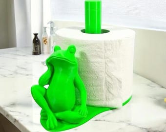 Whimsical Frog Toilet Paper Holder: Bathroom Decor Accessory