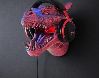 Supporto per cuffie a forma di drago RGB / Supporto per cuffie da parete / Decorazione per sala giochi a tema drago