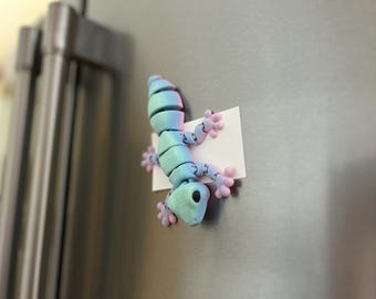 Flexi Gecko Fridge Magnet: Articulated Lizard Kitchen Decor