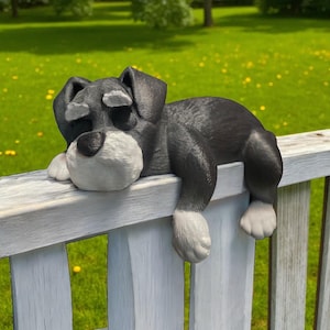 Sleeping Schnauzer Figurine | Cute Schnauzer Shelf Decor | Schnauzer Office Figure | Gift for Dog Lovers