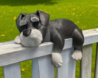 Sleeping Schnauzer Figurine | Cute Dog Shelf Decor