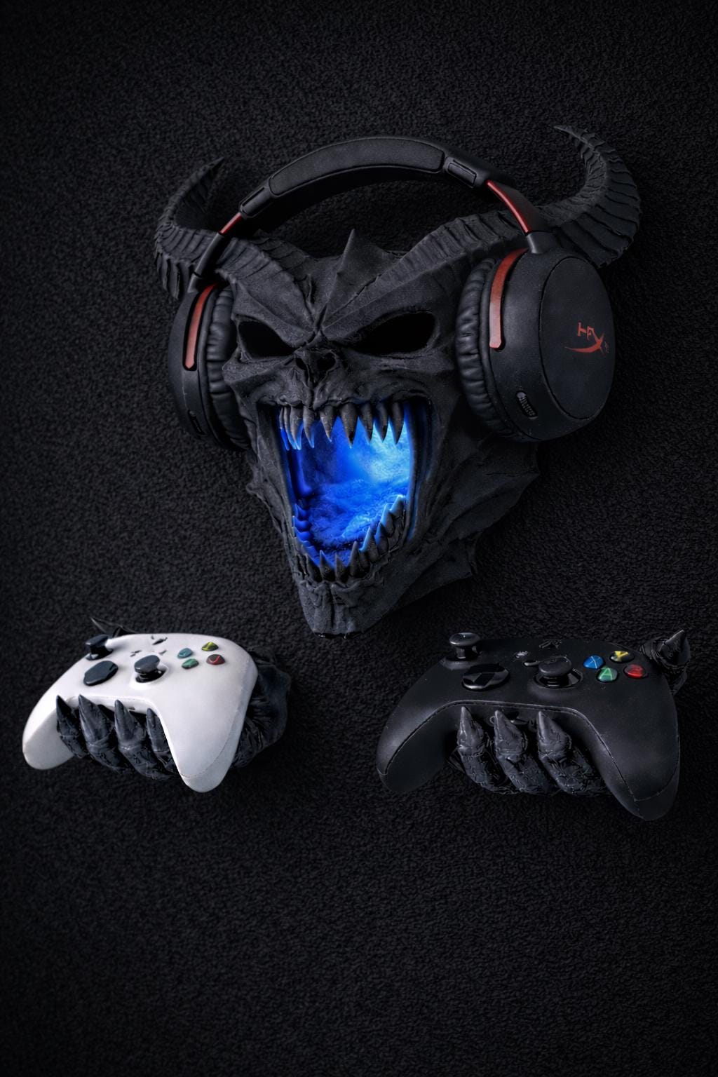 RGB Shadow Demon Gaming Wall Mount | Demon Headphone & Controller ...