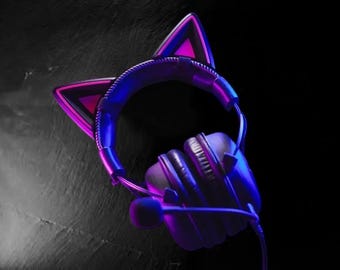 猫耳ヘッドセットアタッチメント：ゲーミングヘッドフォンアクセサリー
