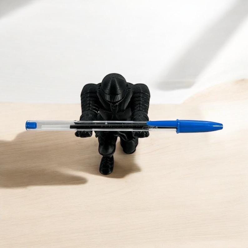 Knight Pen Holder: Medieval Desk Decor, Office Pen Stand image 2