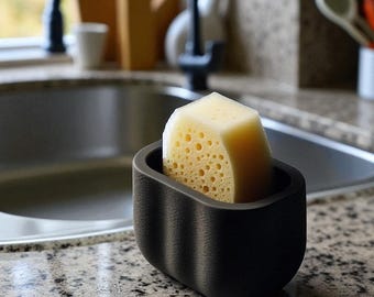 Minimalist Kitchen Sponge Holder: Modern Sink Organizer