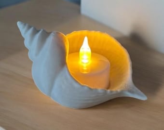 Sea Shell Tea Light Holder | Coastal Shell Candle Decor | Ocean-Inspired Tea Light Display | Beach House Accent | Nautical Shell Gift
