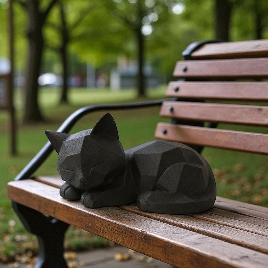 ローポリ猫像：モダンな幾何学模様の猫の装飾 - Etsy 日本