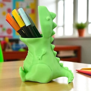 Dinosaur Pencil Cup | Dino Pen Holder | Cute Dinosaur Desk Decor