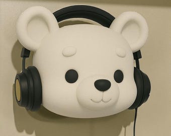 Chibi Bear Headphone Mount | Wall Decor