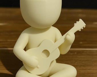 Guitar Player Succulent Pot | Music Lover Planter | Musician Succulent Holder