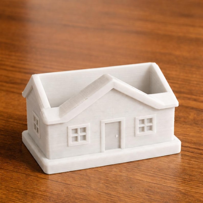 House Business Card Holder | Realtor Desk Organizer image 2