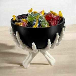 Skeleton Hands Halloween Candy Bowl: Spooky Party Decor image 3