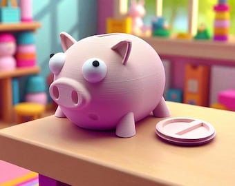 Pink Piggy Bank | Funny Plastic Coin Bank