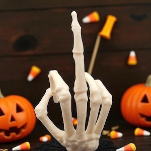 Skeleton Middle Finger Decor: Sassy Halloween Hand Display