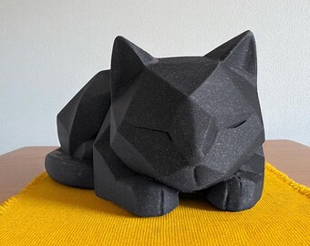 幾何学模様の猫の置物：モダンなローポリ猫の像 - Etsy 日本