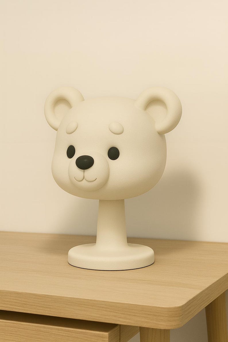 Chibi Bear Headphone Stand | Gamer Desk Decor image 3