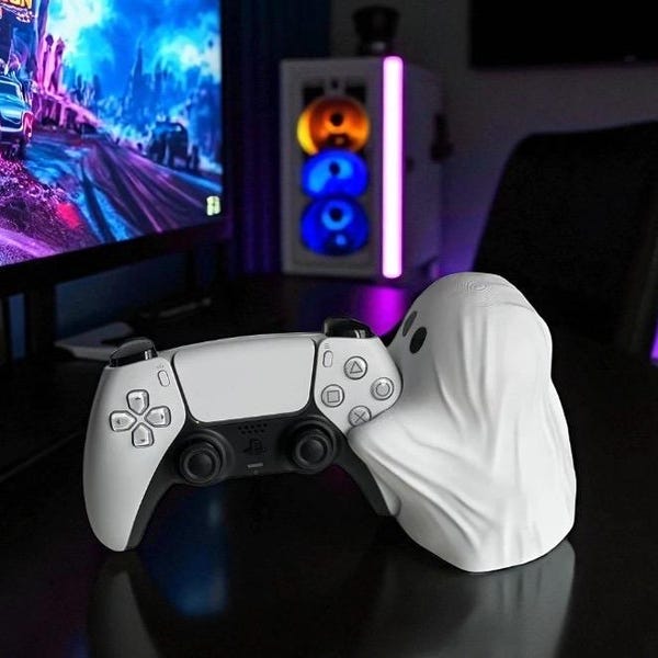 Ghost Hugger Controller Stand | Spooky Gamepad Holder | Halloween Ghost Display