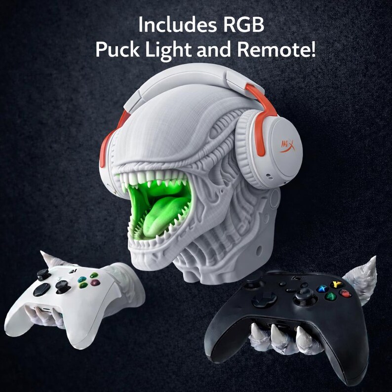 RGB Alien Gaming Wall Mount | Alien Headphone & Controller Holder With ...
