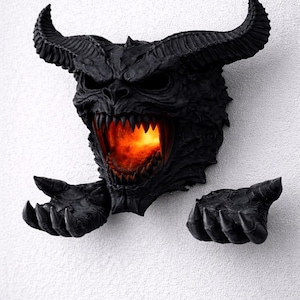 RGB Demon Headphone & Controller Wall Mount | Demon Gaming Display with LED Light image 3