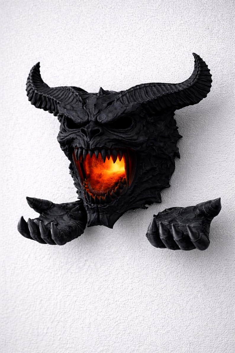 RGB Demon Headphone & Controller Wall Mount | Demon Gaming Display with LED Light image 3